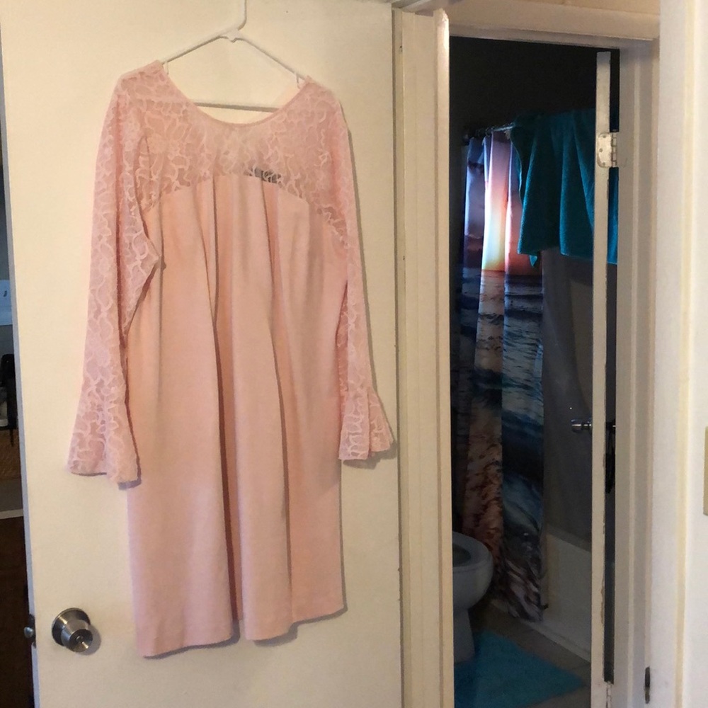 Lane Bryant-Pink Dress with Lace Detail